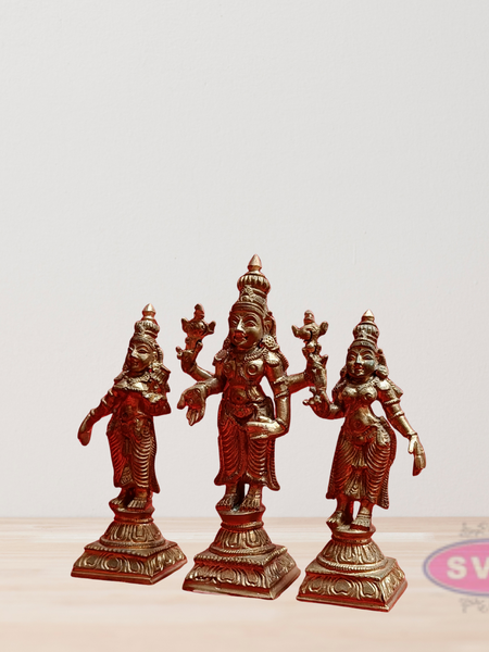 Panchalogam  Perumal With Sridevi And Bhudevi Small Size
