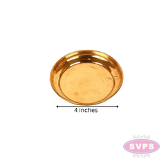 Brass Pooja Plate / 4 Inches (Pack Of 4)