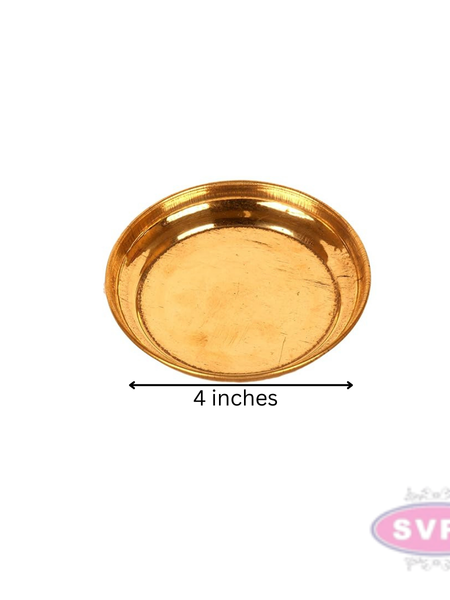 Brass Pooja Plate / 4 Inches (Pack Of 4)