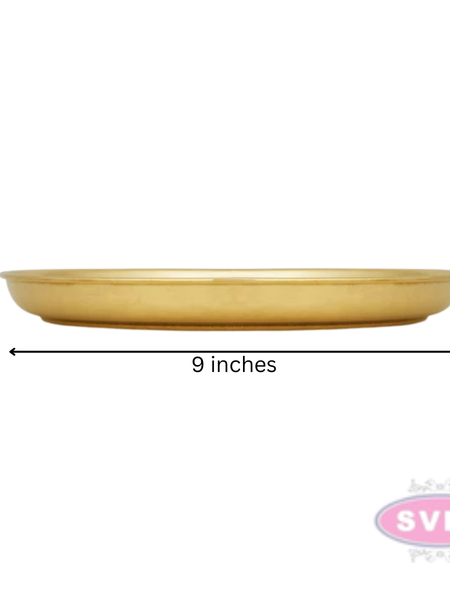 Brass Pooja Thali / Pooja Plate / 9 Inches
