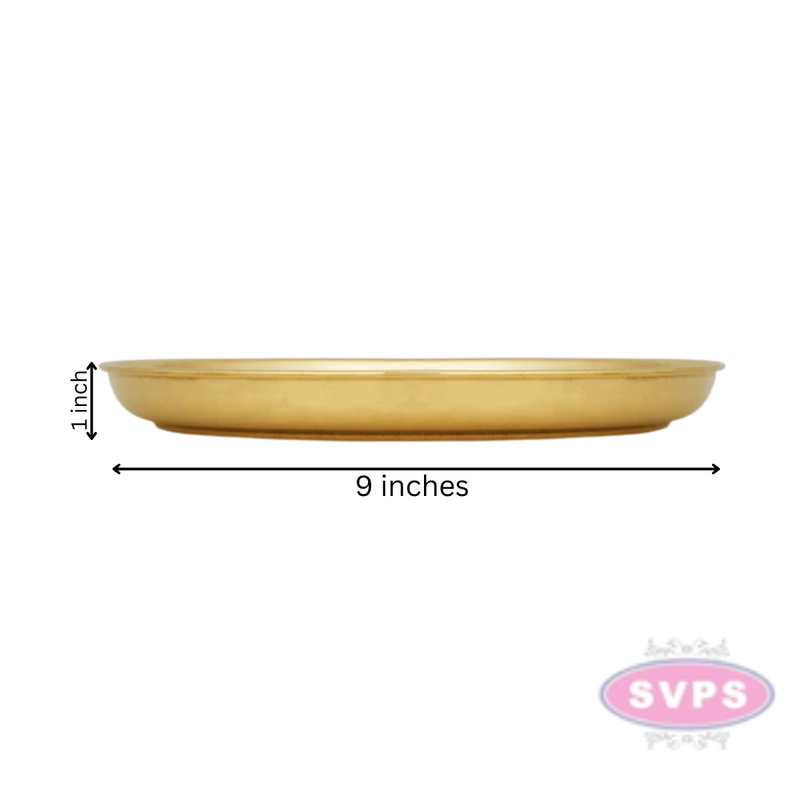 Brass Pooja Thali / Pooja Plate / 9 Inches