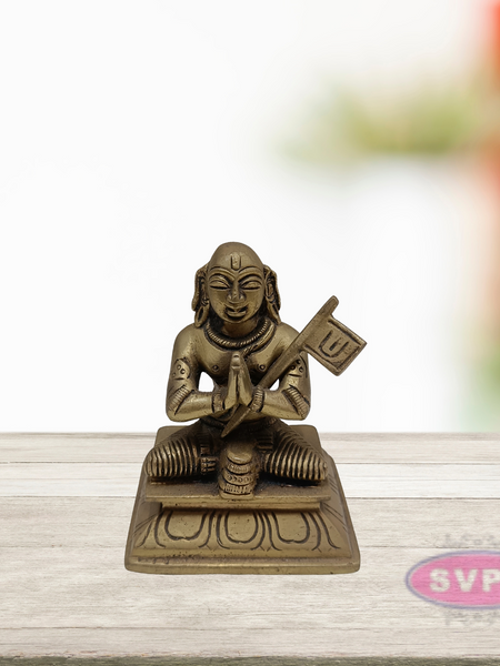 Brass Ramanujar / Ramanujacharya Statue / 5 inches