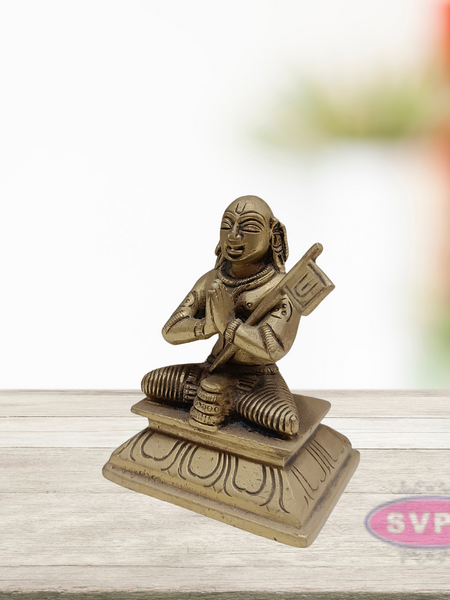 Brass Ramanujar / Ramanujacharya Statue / 5 inches