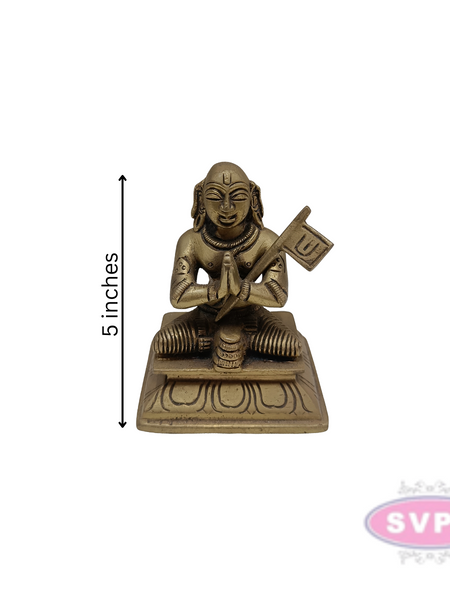 Brass Ramanujar / Ramanujacharya Statue / 5 inches