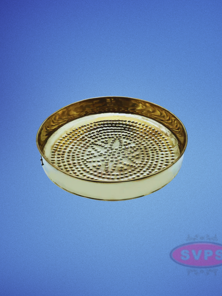 Brass Round Shape Flower Design Sahassadhra Abhiseka Plate