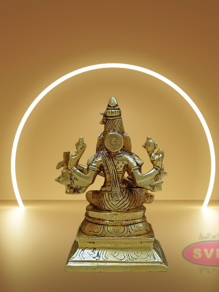 Brass Saraswathi With Veena Idol For Puja