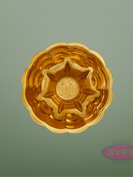 Brass Seven Star Vilakku / Lamp / Diya With Plate