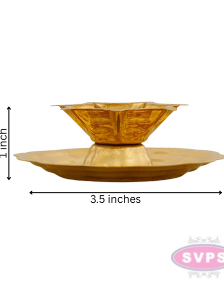 Brass Seven Star Vilakku / Lamp / Diya With Plate