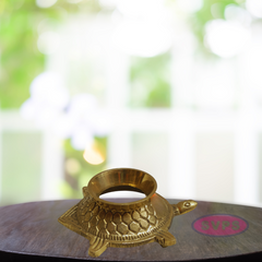 Brass Shankh Stand Tortoise Design / Home Vastu Pooja