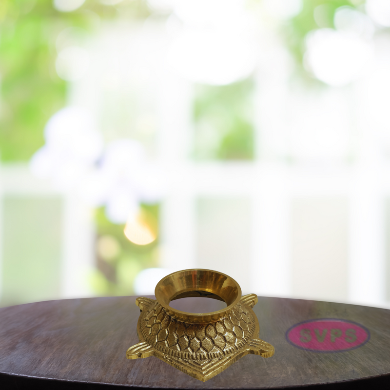 Brass Shankh Stand Tortoise Design / Home Vastu Pooja