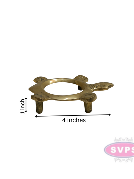 Brass Shankh Tortoise Design Stand