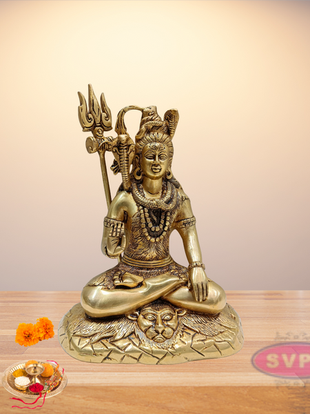 Brass Shiv Shankar In Meditating Pose
