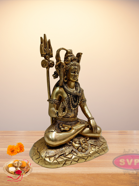 Brass Shiv Shankar In Meditating Pose