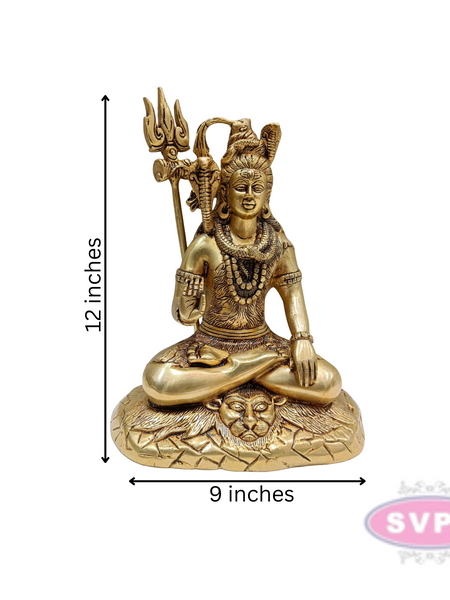Brass Shiv Shankar In Meditating Pose
