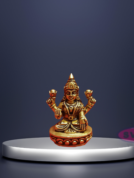 Brass Small Lakshmi Devi Idol For Home / Office / Temple / Mandir