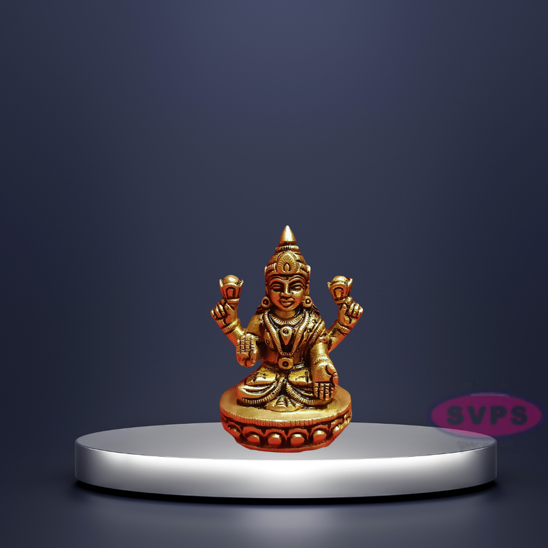 Brass Small Lakshmi Devi Idol For Home / Office / Temple / Mandir