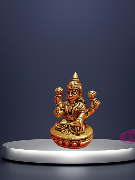 Brass Small Lakshmi Devi Idol For Home / Office / Temple / Mandir