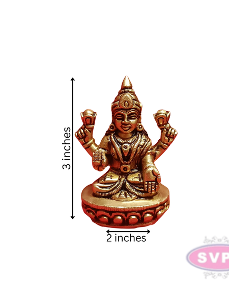 Brass Small Lakshmi Devi Idol For Home / Office / Temple / Mandir