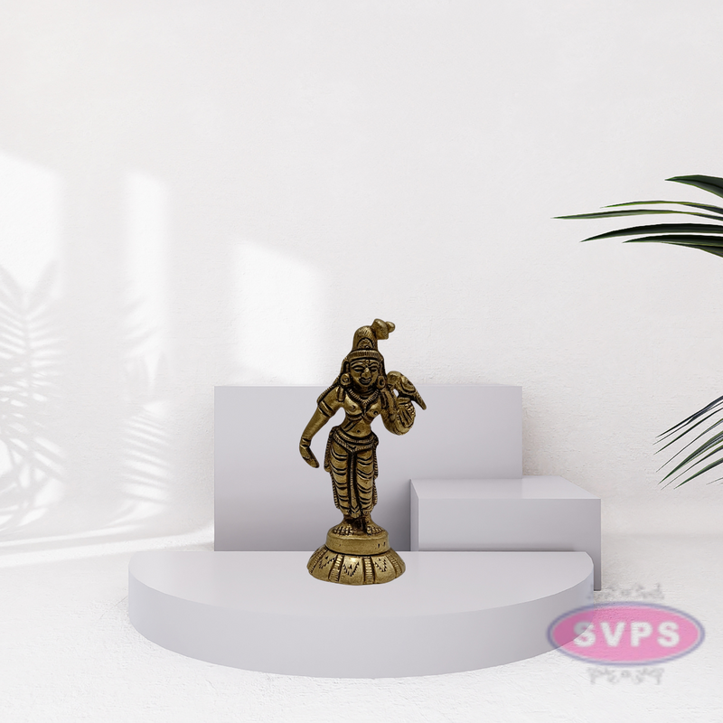 Brass Small Size Standing Andal Idol