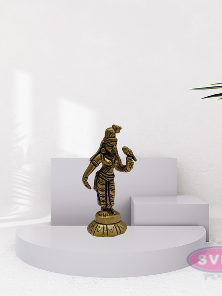 Brass Small Size Standing Andal Idol