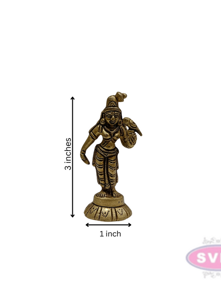 Brass Small Size Standing Andal Idol