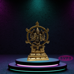 Brass Sudarsana  Charatazhwar  Narasimha Idol Front and Back
