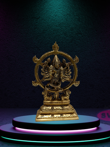 Brass Sudarsana  Charatazhwar  Narasimha Idol Front and Back