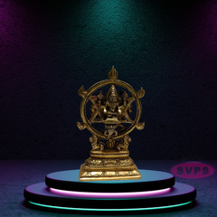 Brass Sudarsana  Charatazhwar  Narasimha Idol Front and Back