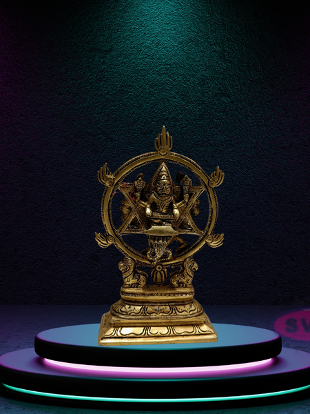 Brass Sudarsana  Charatazhwar  Narasimha Idol Front and Back