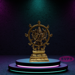 Brass Sudarsana  Charatazhwar  Narasimha Idol Front and Back