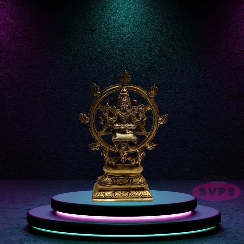 Brass Sudarsana  Charatazhwar  Narasimha Idol Front and Back