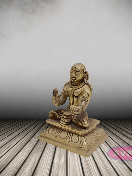 Brass Swami Desikan Statue / 5 Inches