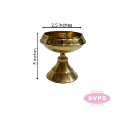 Brass Temple Diya With Holder