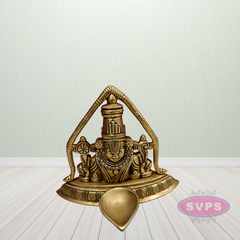 Brass Tirupathi Balaji Statue With Lamp