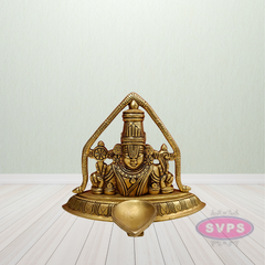 Brass Tirupathi Balaji Statue With Lamp