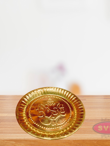 Brass Traditional Ganesh Puja Thali  Aarti Plate