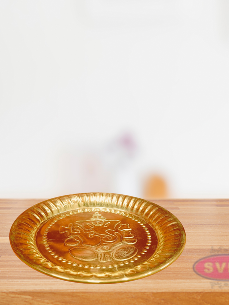 Brass Traditional Ganesh Puja Thali  Aarti Plate