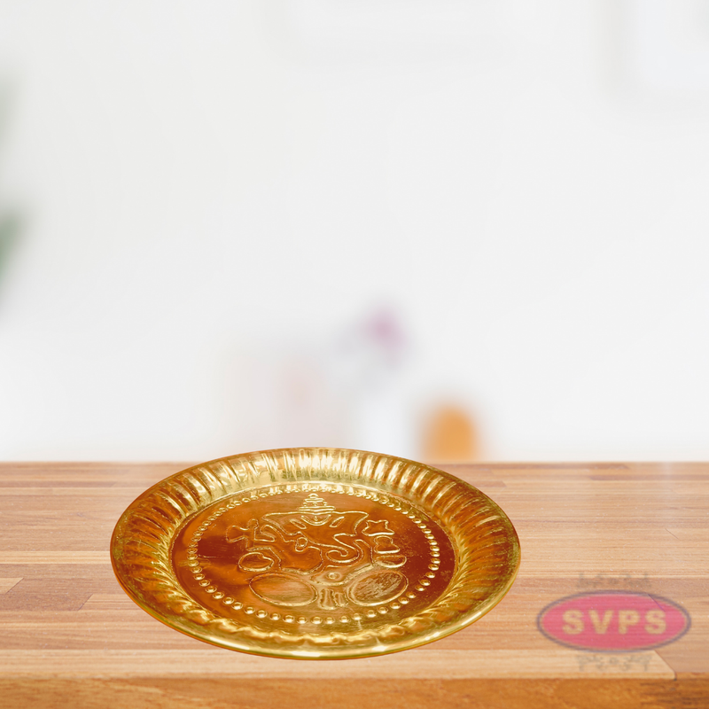 Brass Traditional Ganesh Puja Thali  Aarti Plate