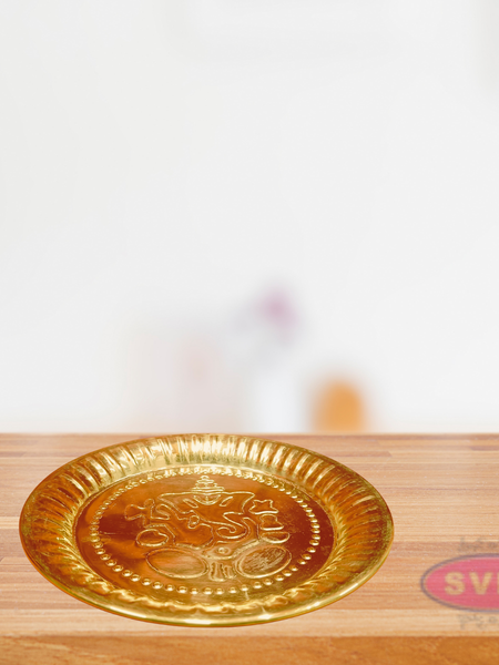 Brass Traditional Ganesh Puja Thali  Aarti Plate