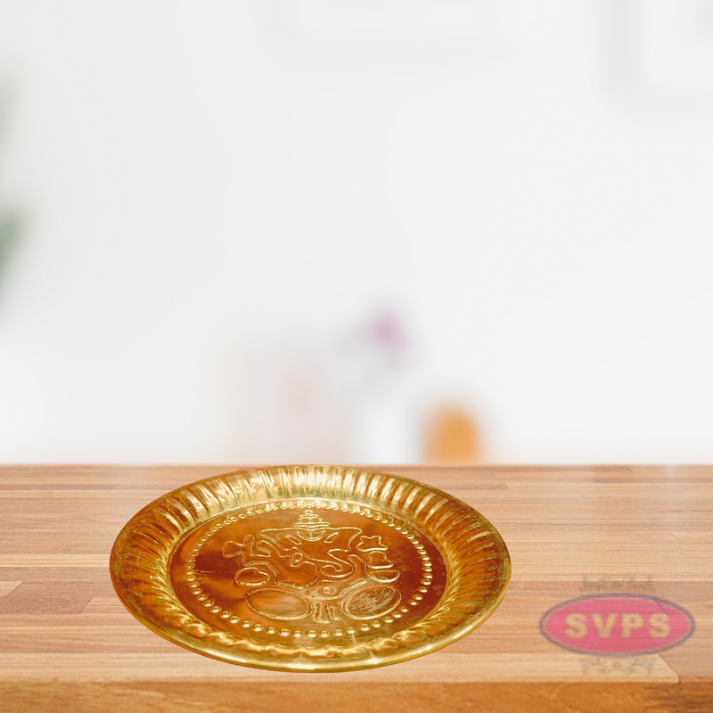 Brass Traditional Ganesh Puja Thali  Aarti Plate