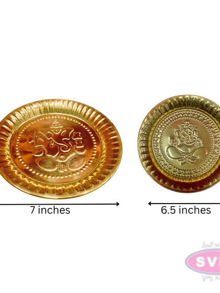 Brass Traditional Ganesh Puja Thali  Aarti Plate