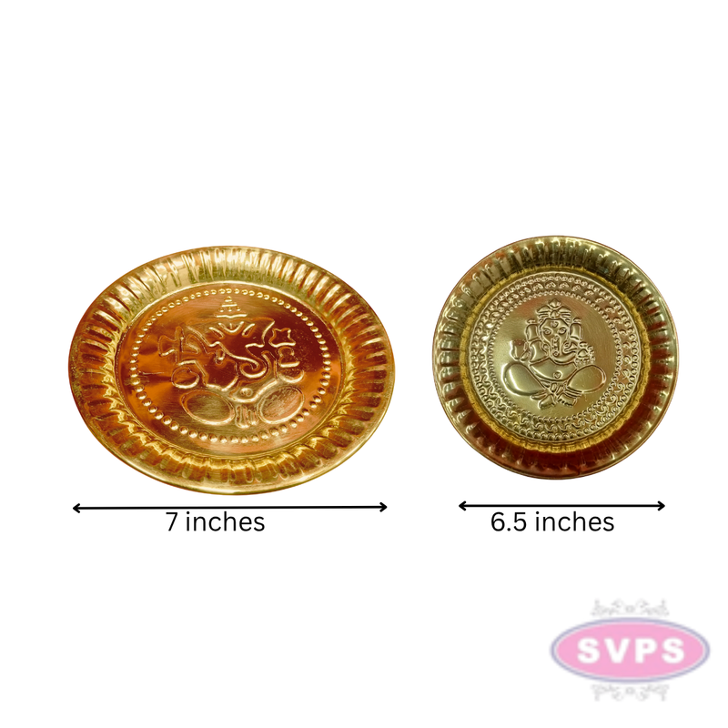 Brass Traditional Ganesh Puja Thali  Aarti Plate