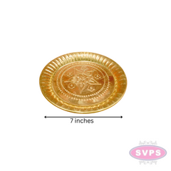 Brass Traditional Kolam Puja Plate / Aarti Plate
