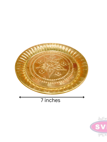 Brass Traditional Kolam Puja Plate / Aarti Plate