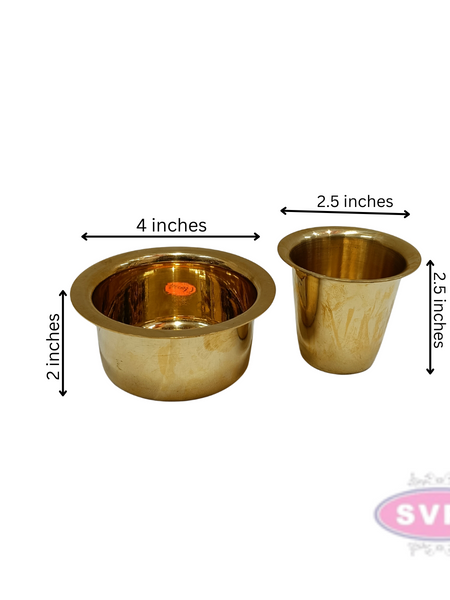 Brass Traditional Kumbakonam Coffee Dabara Davara Set