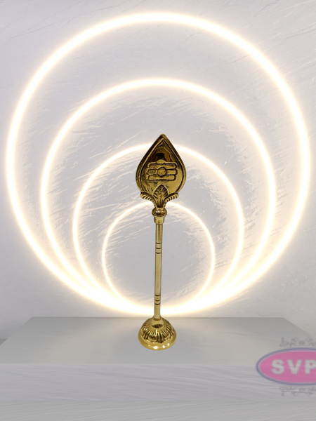 Brass Traditional Lord Murugan Vel / Om Vel With Stand