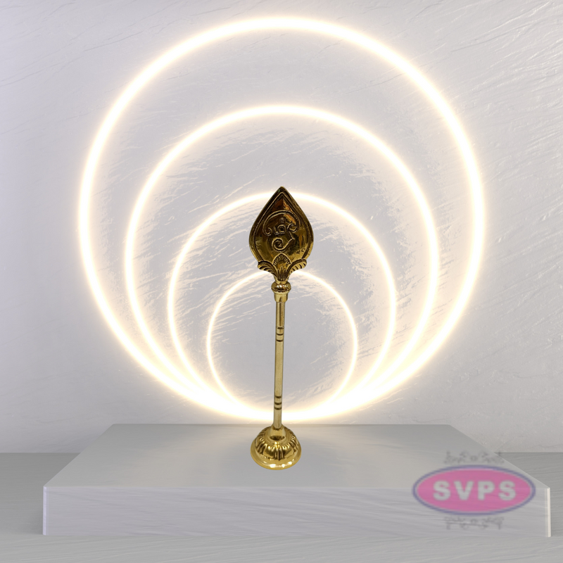 Brass Traditional Lord Murugan Vel / Om Vel With Stand