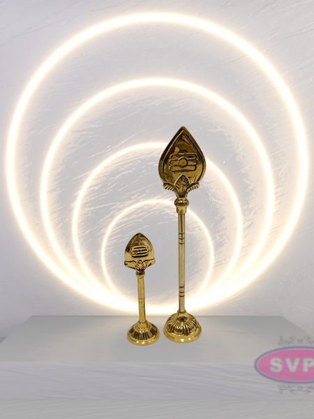 Brass Traditional Lord Murugan Vel / Om Vel With Stand