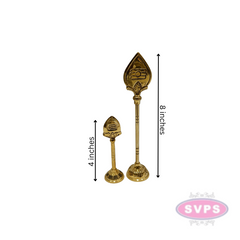 Brass Traditional Lord Murugan Vel / Om Vel With Stand