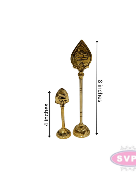 Brass Traditional Lord Murugan Vel / Om Vel With Stand